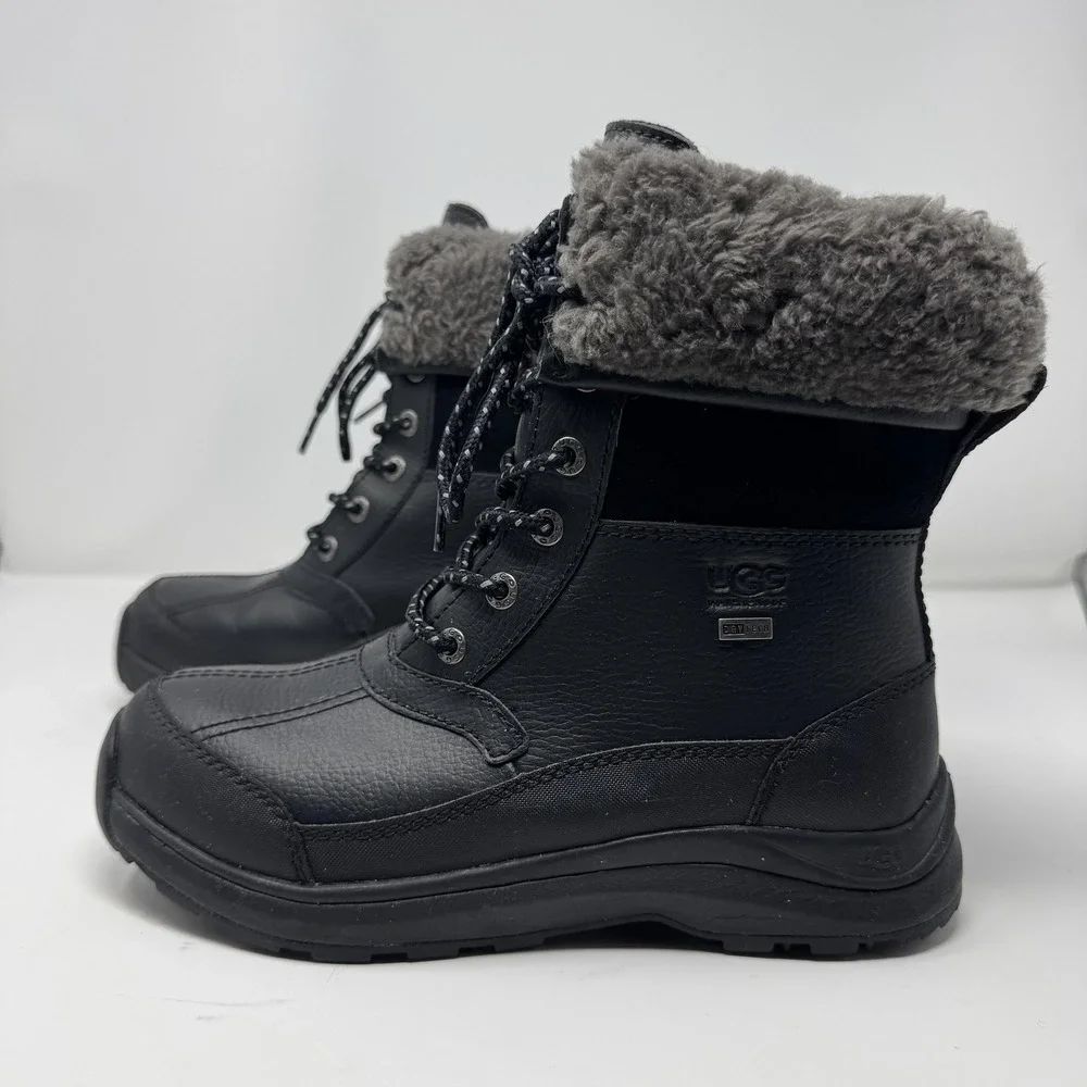 UGG Adirondack III Women's Black Waterproof Winter Snow Boots Size 7.5 Shearling - Picture 10 of 12